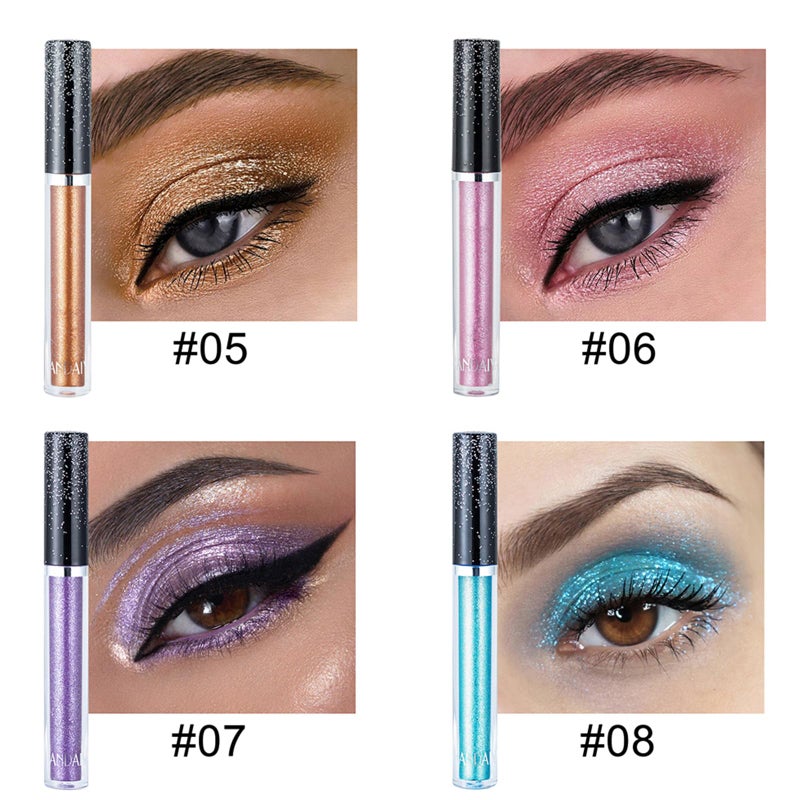 DekRion Glitter-Eyeshadows, Liquid Eyeshadows, Long-lasting Metals-Gloss-Sparkling Silver, Gold High-pigmented Colorful Glitter-Eye-Shadows(08#Light-Blue) - Image 4