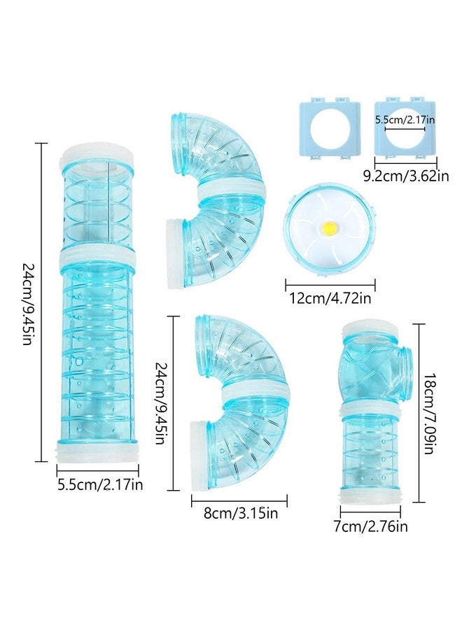 IBEQUEM 2Hamster Tubes Kits, IBEQUEM Hamster Tunnel Adventure External Pipe, Transparent DIY Creative Connection Hamster Cage & Accessories, Hamster wheel for Pet Mouse Hamster Rat Small Animal (Blue) - Image 2