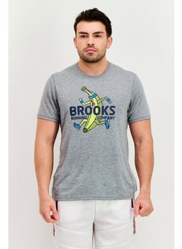 Brooks Men Sportswear Fit Short Sleeve Running T Shirt, Grey  - Image 1