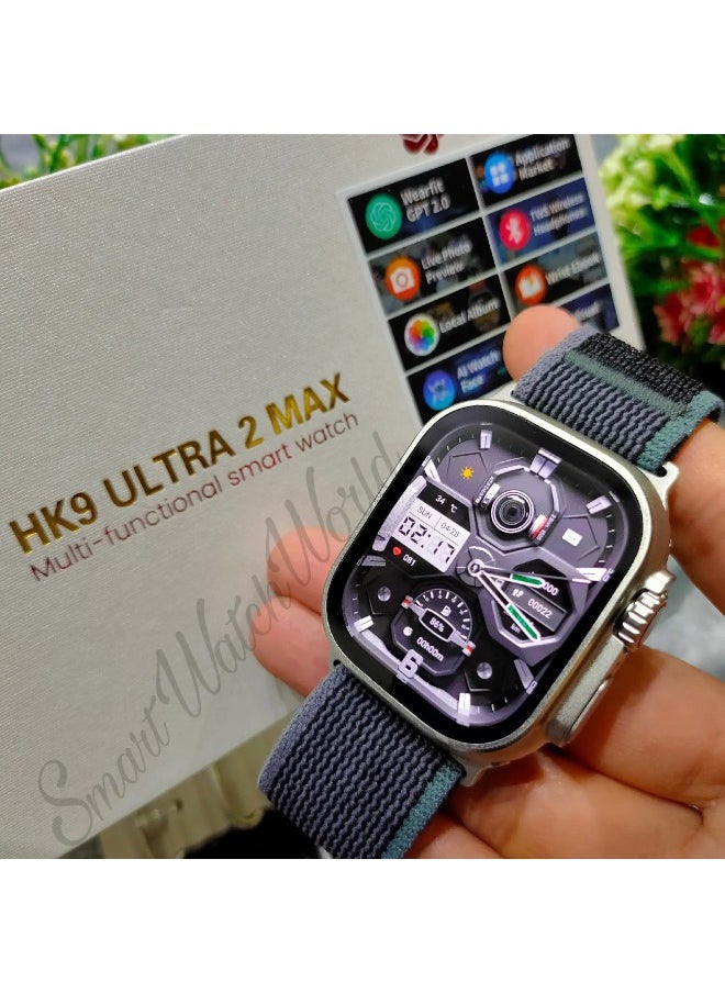 HK - Smart Watch HK9 ULTRA 2 MAX – Advanced Features with 3 Gift Straps - Image 1