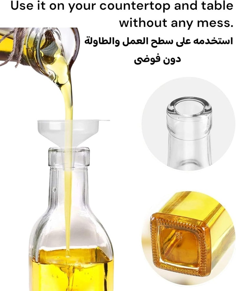 فيندكس زجاجة توزيع الزيت، زجاجة توزيع الخل وزيت الزيتون سعة 500 مل، قطعتان من زجاجات الزيت الزجاجية للمطبخ - Image 2
