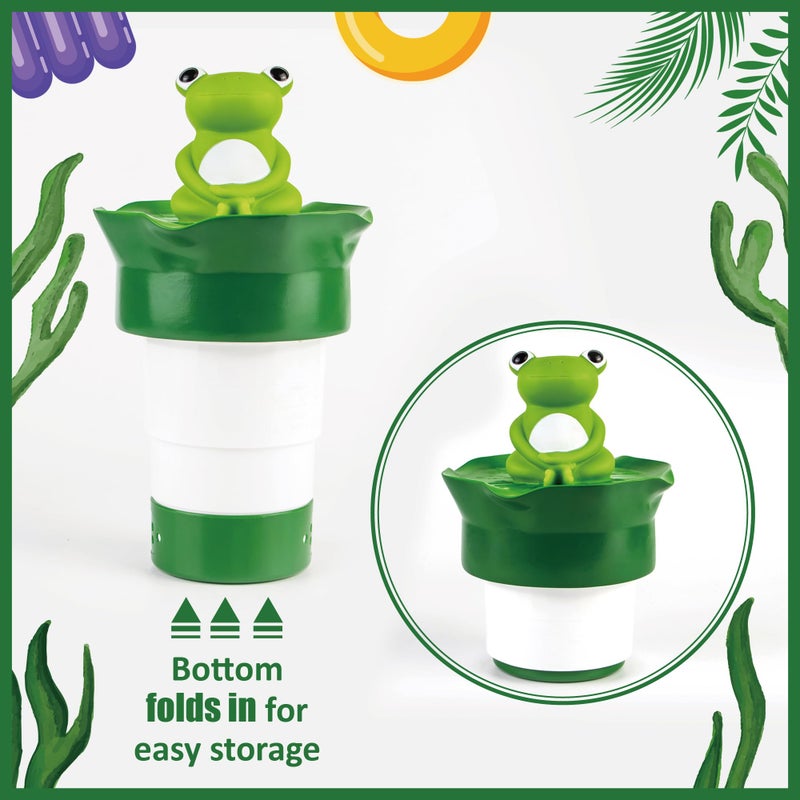 MKLZ Chlorine Floater for Pool, Floating Large Chlorine Dispenser, Bromine Tablet Holder, Fits 1 and 3 Inch Tablets for Above & In-Ground Swimming Pools, Spa Hot Tub, Funny Frog Float - Image 4