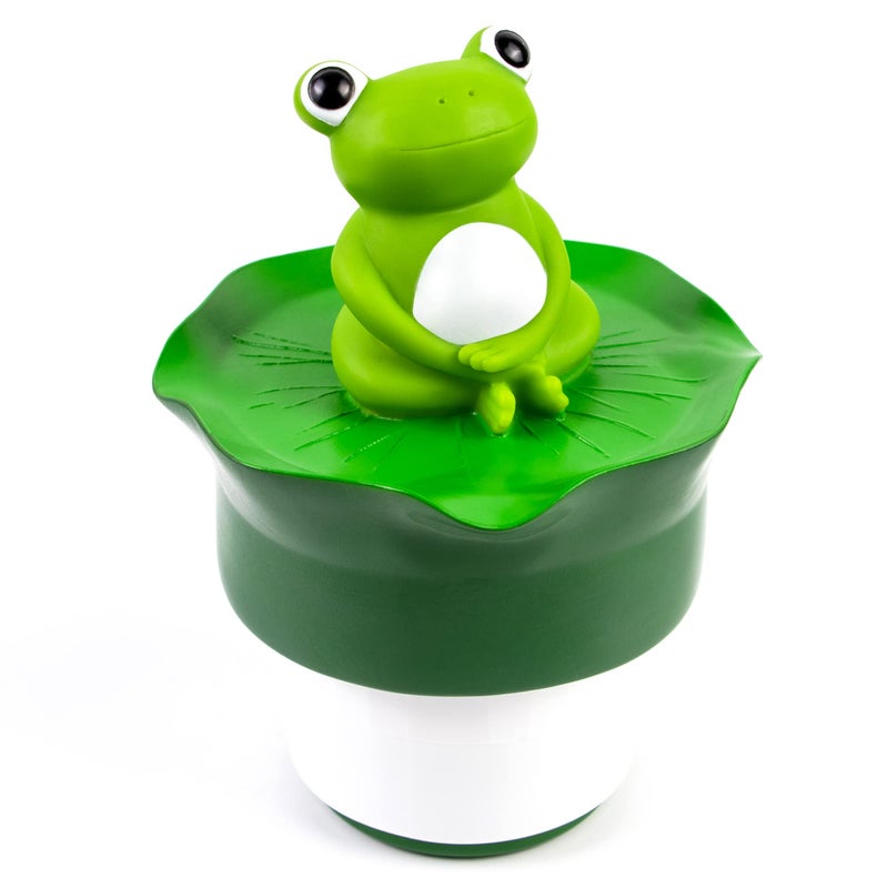 MKLZ Chlorine Floater for Pool, Floating Large Chlorine Dispenser, Bromine Tablet Holder, Fits 1 and 3 Inch Tablets for Above & In-Ground Swimming Pools, Spa Hot Tub, Funny Frog Float - Image 1