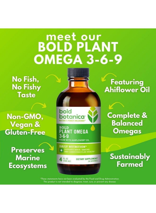 Bold Botanica Plant Omega 3-6-9, with Ahiflower Oil, Vegan Omega 3, Complete Plant-Based Omegas for Brain & Immune Health, Better Than Flax, Fish Free, Great Taste, Sugar-Free, Non-GMO, Liquid- 4 oz - Image 2