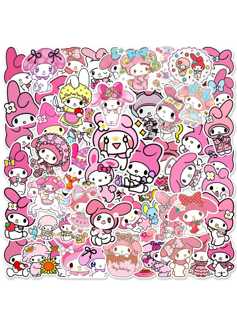 سانريو 50 قطعة من ملصقات الرسوم المتحركة الكرتونية المقاومة للماء من الفينيل ملصقات جمالية لأجهزة الكمبيوتر المحمول واللوح التزلج والأمتعة وزجاجة المياه وحزم ملصقات الجرافيتي - Image 1