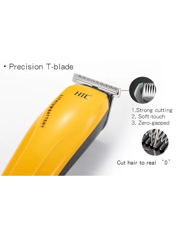 HTC - HTC AT-528A Men Wireless Zero Cutting T-Blade Balding Cordless Hair Clipper Trimmer Home Grooming - Image 1