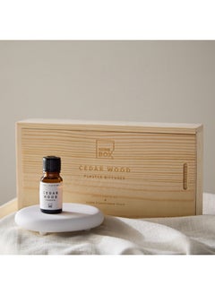 Home Box Eden Cedar Wood Fragrance Oil With Tray In Wooden Box Set - 10 Ml  - Image 1