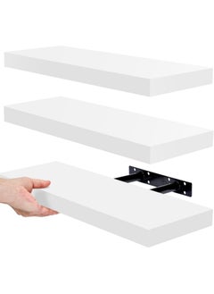 Set of 3 Pieces Floating Shelves Pixels Furniture for Wall, Living Room, Bedroom, Kitchen, Bathroom Decor, Shelves with Invisible Brackets, 40 CM