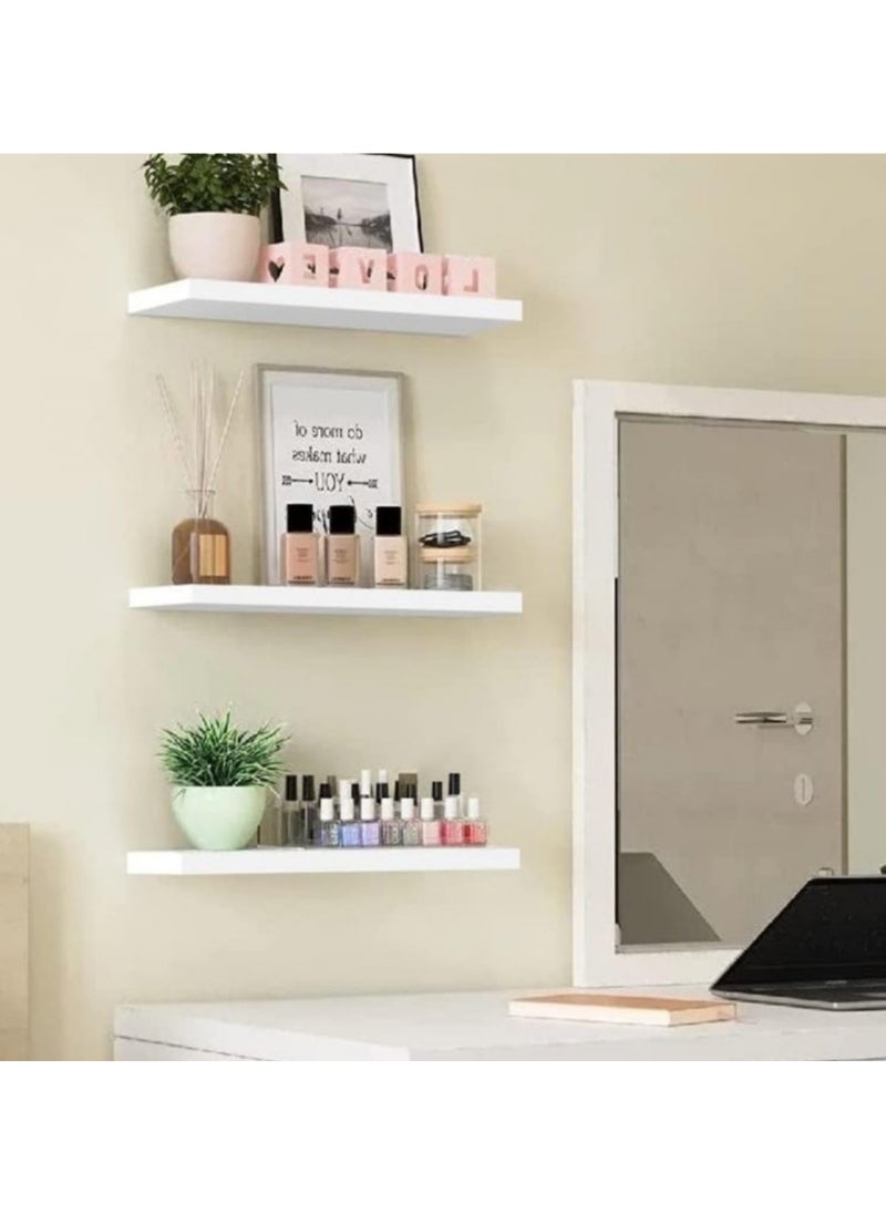 PixelsFurniture - Set of 3 Pieces Floating Shelves Pixels Furniture for Wall, Living Room, Bedroom, Kitchen, Bathroom Decor, Shelves with Invisible Brackets, 40 CM - Image 1