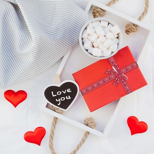 YKW 8 Rolls Valentine's Day Ribbon Set, 3/8" x 3 Yards Each, Heart Ring Pattern Grosgrain Ribbons for Wedding Gift Wrapping & DIY Crafts - Image 4