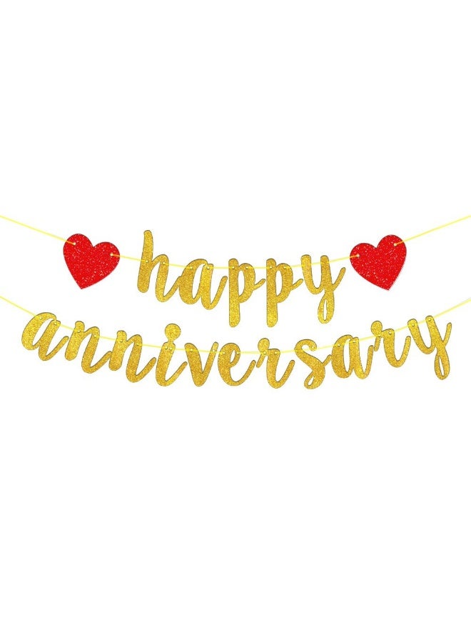 RTYY Happy Anniversary Banner, Anniversary Party Decorations,2.45m Long for Anniversary Celebration Wedding Anniversary Engagement , Romantic Decor - Image 3