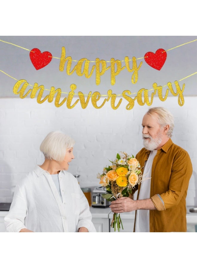 RTYY Happy Anniversary Banner, Anniversary Party Decorations,2.45m Long for Anniversary Celebration Wedding Anniversary Engagement , Romantic Decor - Image 4