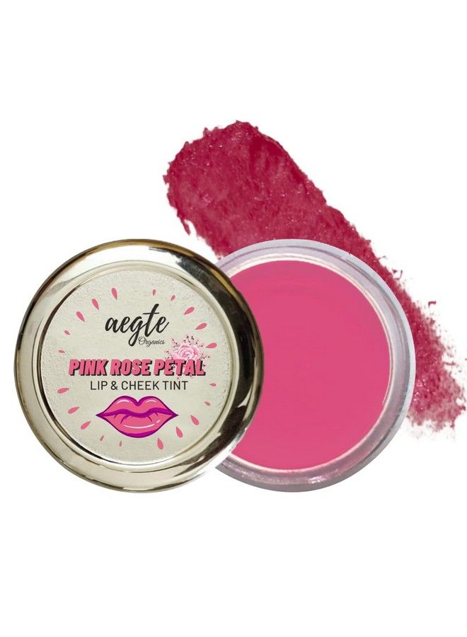 aegte Rose Petal Lip & Cheek Tint Balm (Baby Pink) Organic Multipurpose Lip Balm With Real Rose Petals And Rose Hip Oil For Women Lightens And Moisturizes Dry & Chapped Lips 15 Gm - Image 2