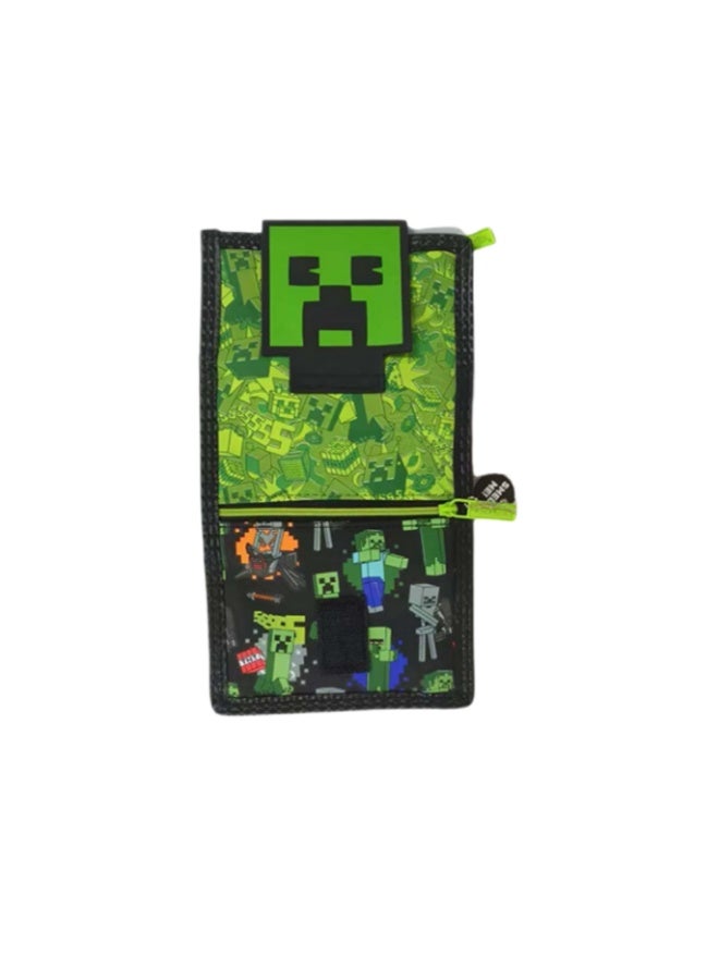 Smiggle x Minecraft Creeper Print Wallet | Compact Zipper Coin Purse with Card Slots - Image 4