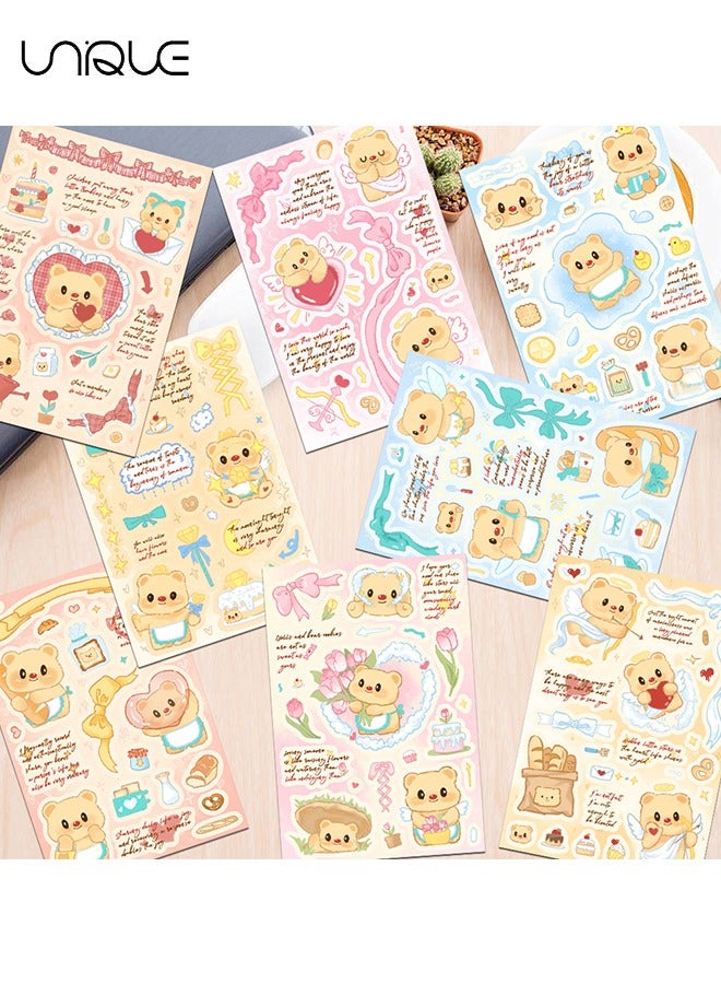 Unique 8PCS Cartoon Color Line Animal Doodle Stickers，Vinyl Waterproof Stickers for Water Bottles Laptop Phone Computer Guitar, Gifts for Teens, Girls, Fans - Image 4