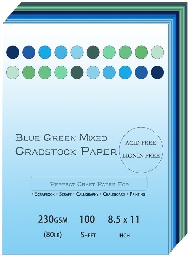 WEKOOSE Blue Green Colored CardStock, Art Kraft Cover Stock Paper, 80lb/230GSM for Card Construction Making, Scrapbooking, Printing, Quilling and Crafts DIY 10 Shades 100 Sheets, 10 Sheet Each Color - Image 2