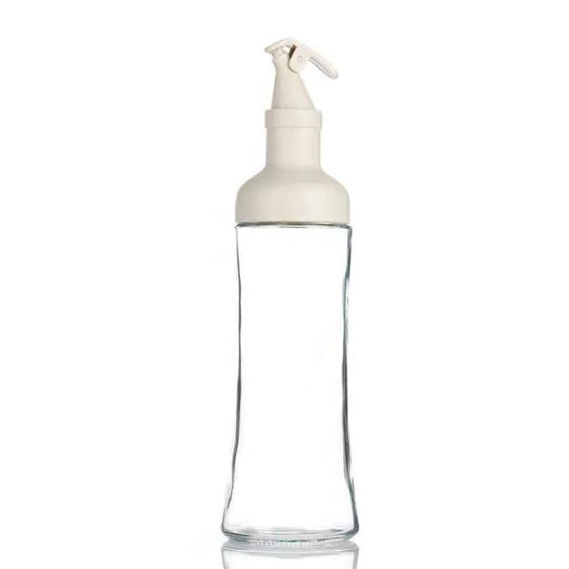 SHFTI Olive Oil Dispenser Oil and Vinegar Dispenser Oil and Vinegar Bottle Set with Funnel Olive Oil Bottle and Vinegar Bottle Glass Set ROUND CREAM - Image 1