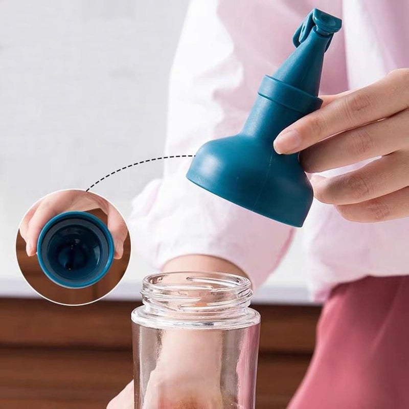 SHFTI Olive Oil Dispenser Oil and Vinegar Dispenser Oil and Vinegar Bottle Set with Funnel Olive Oil Bottle and Vinegar Bottle Glass Set ROUND CREAM - Image 5