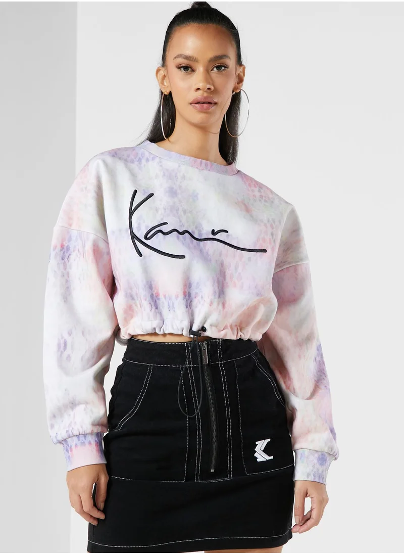 Karl Kani Signature Tie Dye Cropped Sweatshirt