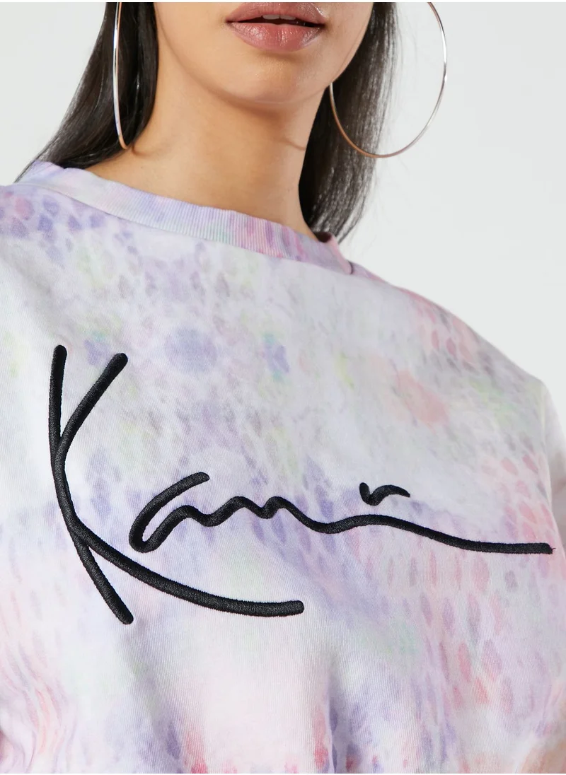Karl Kani Signature Tie Dye Cropped Sweatshirt
