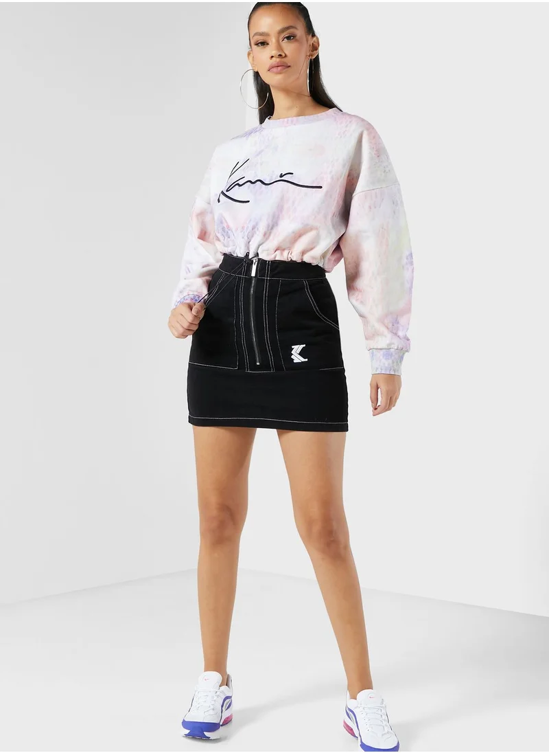 Karl Kani Signature Tie Dye Cropped Sweatshirt
