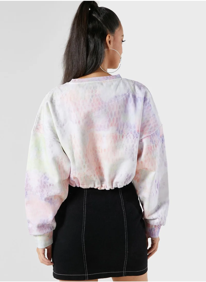 Karl Kani Signature Tie Dye Cropped Sweatshirt