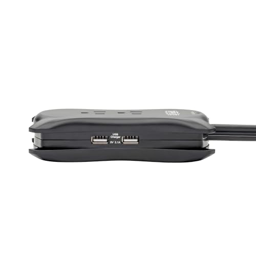 Tripp Lite 3 Outlet Portable Surge Protector Power Strip, 18in Cord, 2 USB, & $25,000 INSURANCE (TRAVELER3USB) Black - Image 4