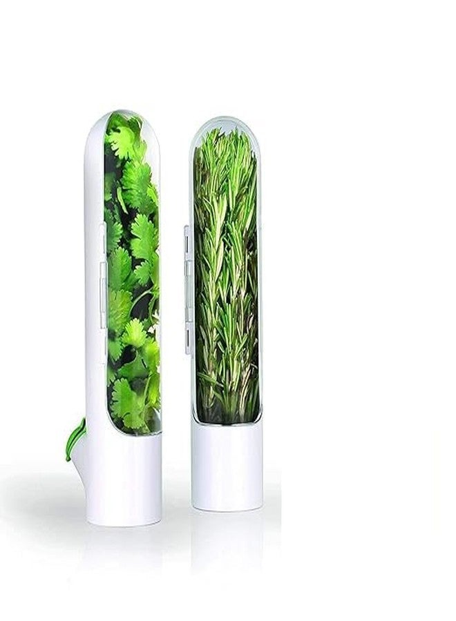 YUGANSHU Herb Saver Pod For Fridge Herb Storage Containers Fresh Herb Keeper for Refrigerator Fresh Herbs Saver Keep Your Greens Fresh Longer For Coriander Mint Parsley Cilantro & More (Pack Of 2) - Image 1