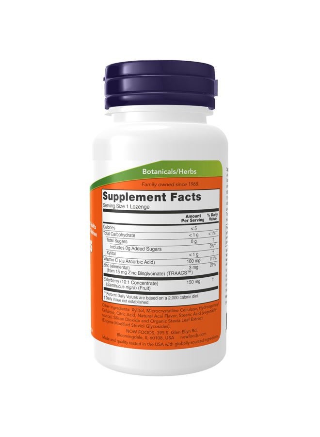 now Supplements, Sambucus Zinc-C with Elderberry Concentrate and Vitamin C, 60 Lozenges - Image 2