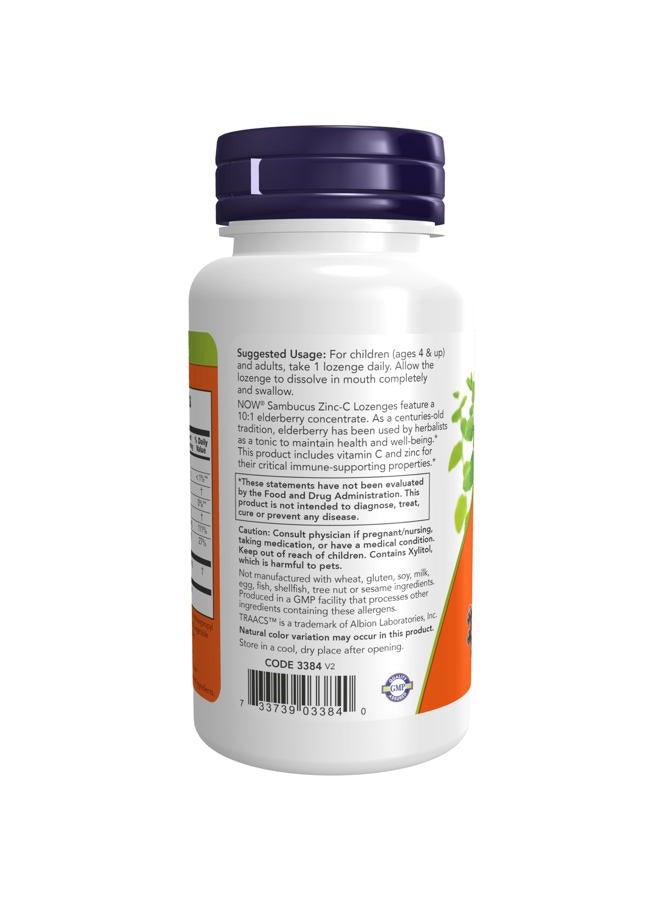 now Supplements, Sambucus Zinc-C with Elderberry Concentrate and Vitamin C, 60 Lozenges - Image 3