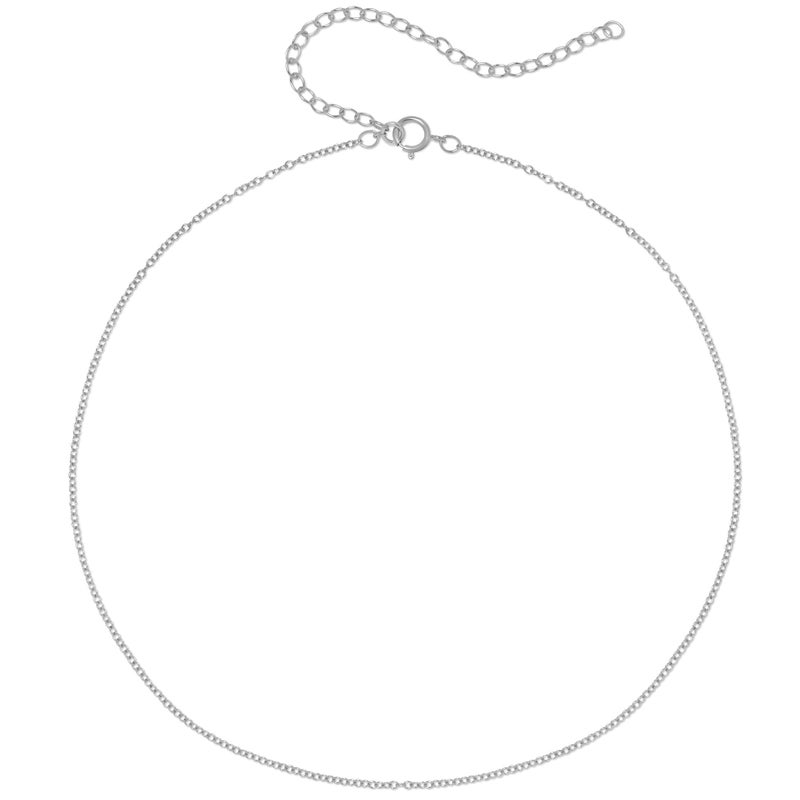 BENIQUE Dainty Thin Chain Choker Necklace for Women - 925 Sterling Silver, 14K Gold Filled 1 mm Cable Box Chain Durable Adjustable, Made in USA, 13"- 18" (Cable/S925/16)