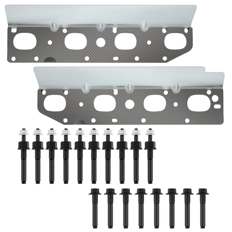 Datanly Exhaust Manifold Gasket Set with Bolts and Studs Exhaust Manifold Hardware Gasket Kit Compatible with Ram 57l with Bolt Studsv8 20092020 1500 2500 3500 EnginesComplete Left Right