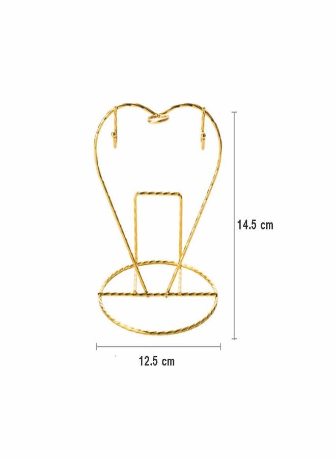 Teensery Tea Cup and Saucer Stand Heart Shaped Teacup Display Easel Holder Metal Desktop Coffee Mug Organizer Plate Storage Rack, 1 Piece (Gold) - Image 5