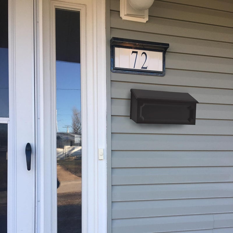 ARCHITECTURAL MAILBOXES Windsor™ Wall-Mounted Mailbox for Outside, Rust-Proof Plastic Small Mail Box, Black - Image 2