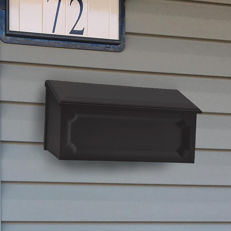 ARCHITECTURAL MAILBOXES Windsor™ Wall-Mounted Mailbox for Outside, Rust-Proof Plastic Small Mail Box, Black - Image 5
