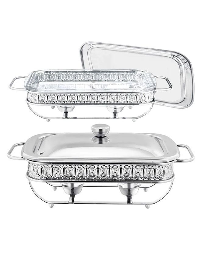 NKX Round Glass Buffet Stove Food Warming Container  - Image 2