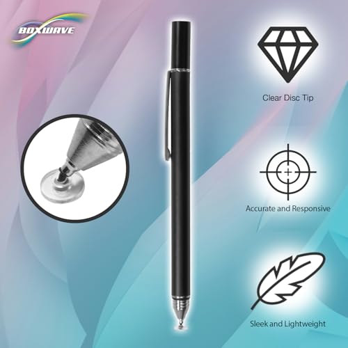 BoxWave Stylus Pen Compatible with Dell Venue Pro 11 - FineTouch Capacitive Stylus, Super Precise Stylus Pen - Jet Black - Image 4