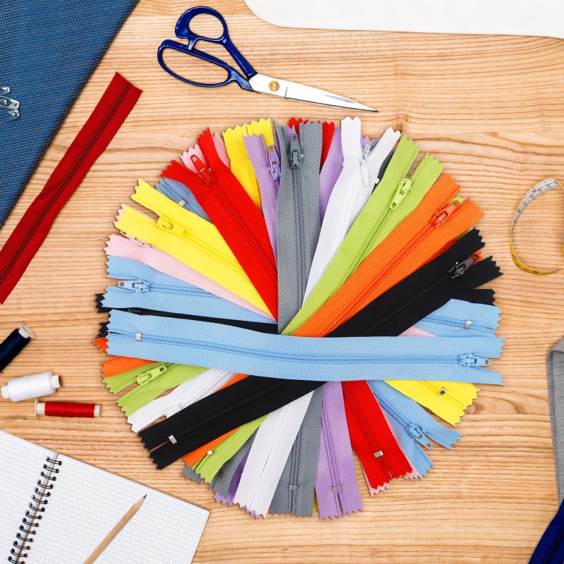 Asofelk 30 Pcs Nylon Coil Zippers for Tailor Sewing in 10 Assorted Colors - Mixed Color Invisible Zippers for Bags, Garment Craft DIY Accessories (9.5 Inches) - Image 4