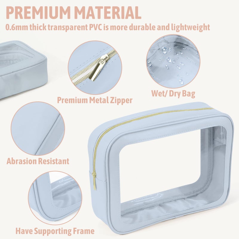 YOPCDJ 5PCS Clear Toiletry Bag,TSA Approved Travel Makeup Pouch with Zipper for Cosmetics and Toiletriesï¼ŒDiaper Bag Organizer Pouch Setï¼ŒWomen's Purse Organizer and Clear Car Bag - Image 4