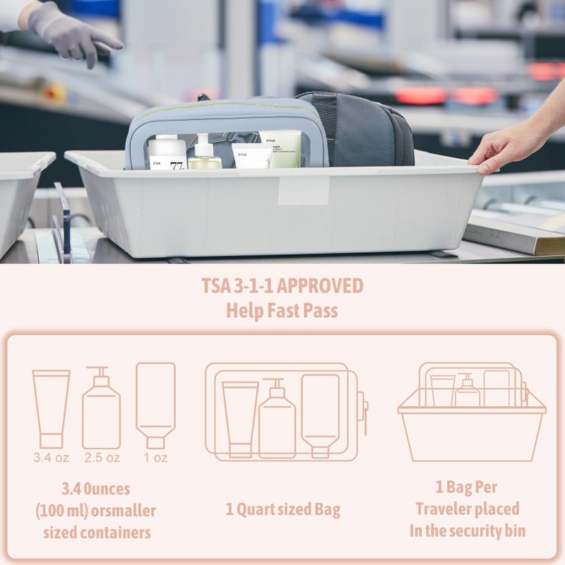 YOPCDJ 5PCS Clear Toiletry Bag,TSA Approved Travel Makeup Pouch with Zipper for Cosmetics and Toiletriesï¼ŒDiaper Bag Organizer Pouch Setï¼ŒWomen's Purse Organizer and Clear Car Bag - Image 5