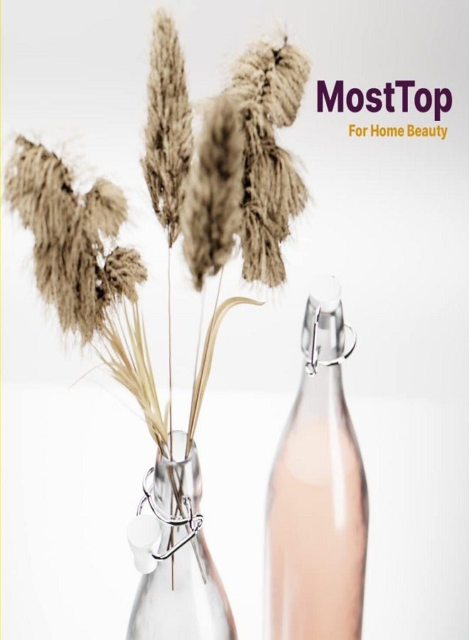 Reusable Water Bottle with Flip Lid 1000ml/33oz (6pcs) Great Clear Bottle for Oils, Vinegar, Beverages, Homemade Juices and Water 1L (6pcs) - Image 3