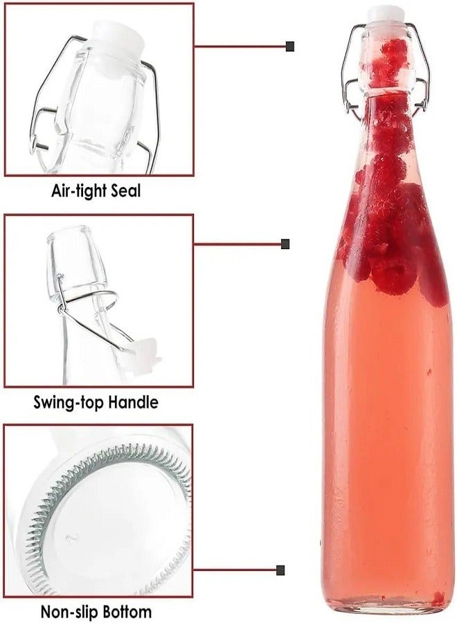 Reusable Water Bottle with Flip Lid 1000ml/33oz (6pcs) Great Clear Bottle for Oils, Vinegar, Beverages, Homemade Juices and Water 1L (6pcs) - Image 2