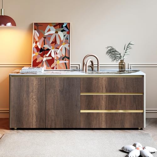 Stickyart Thick Teak Wood Contact Paper Wood Wallpaper Peel and Stick Textured Wood Grain Contact Paper for Cabinets and Drawers Vintage Premium Wallpaper for Furniture Removable Vinyl Wood 12"x80" - Image 2