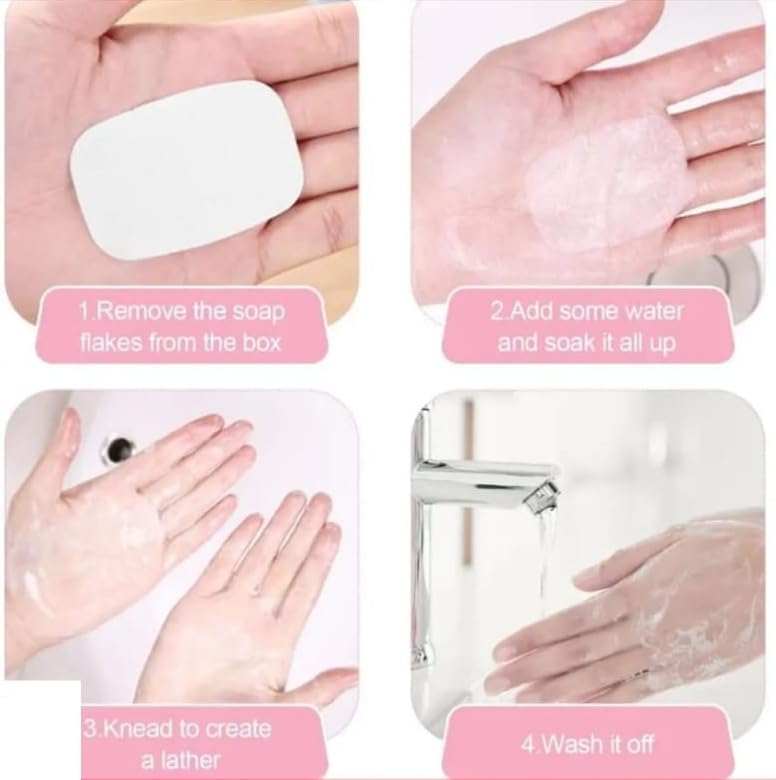 Disposable Travel Paper Soap with Portable Box 20 Sheets per Box Pack of 4 Boxes TravelSize with Case - Image 2