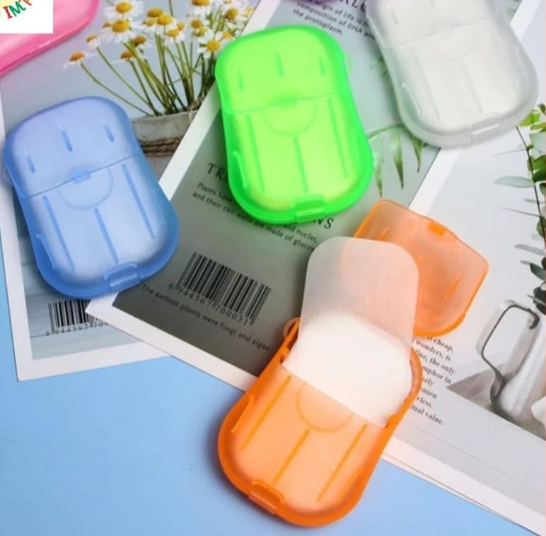 Disposable Travel Paper Soap with Portable Box 20 Sheets per Box Pack of 4 Boxes TravelSize with Case - Image 1