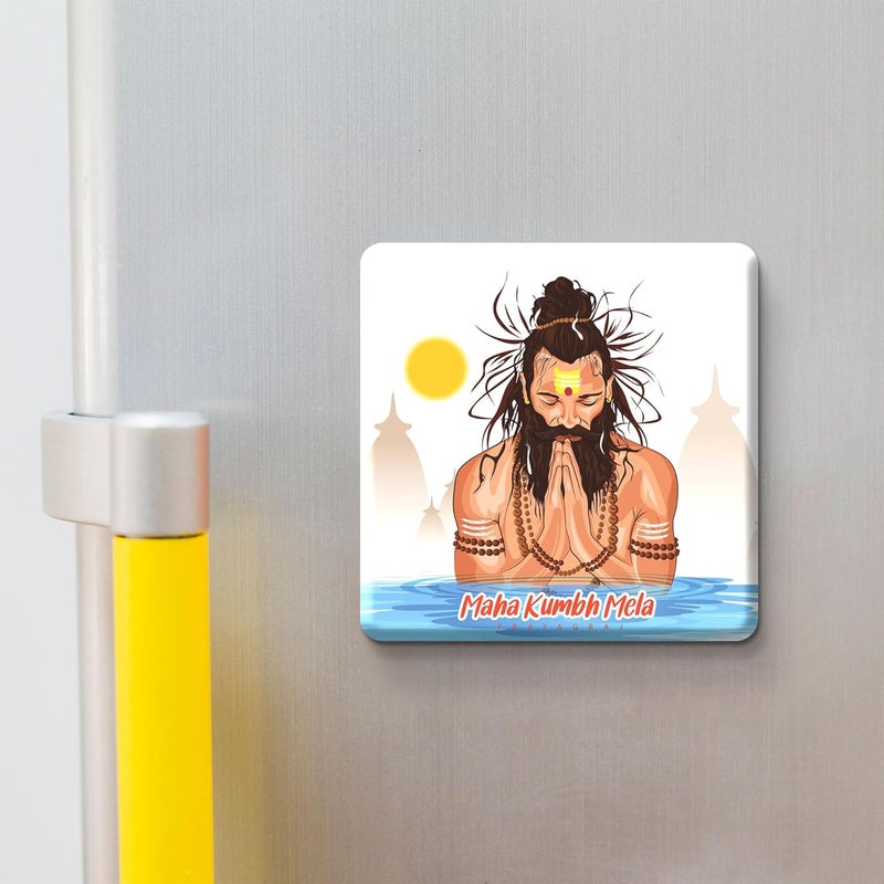 Click n ship Maha Kumbh Mela Sadhu Fridge Magnet - Image 2