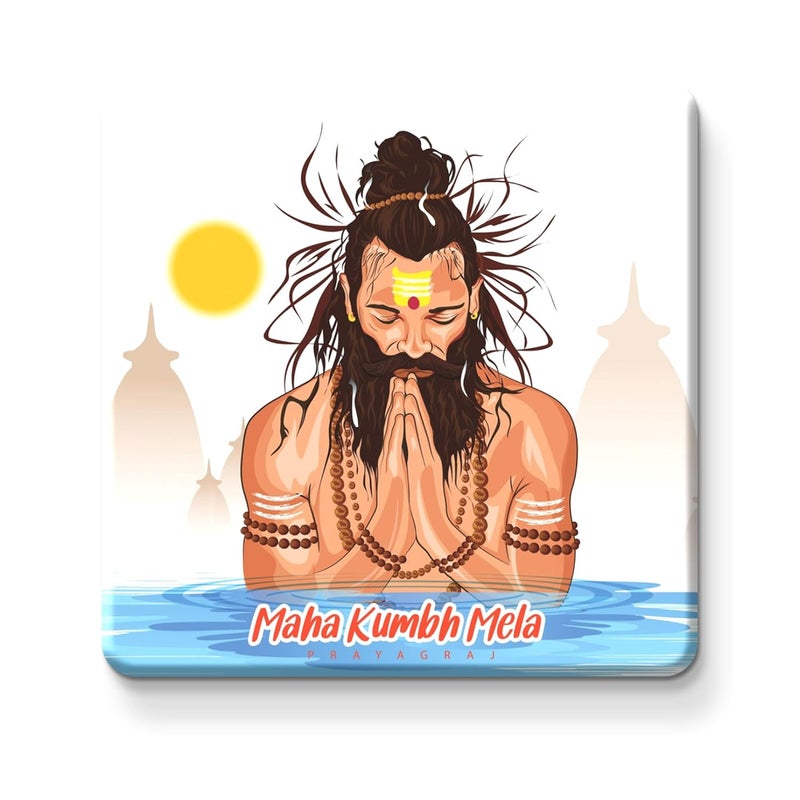 Click n ship Maha Kumbh Mela Sadhu Fridge Magnet - Image 1
