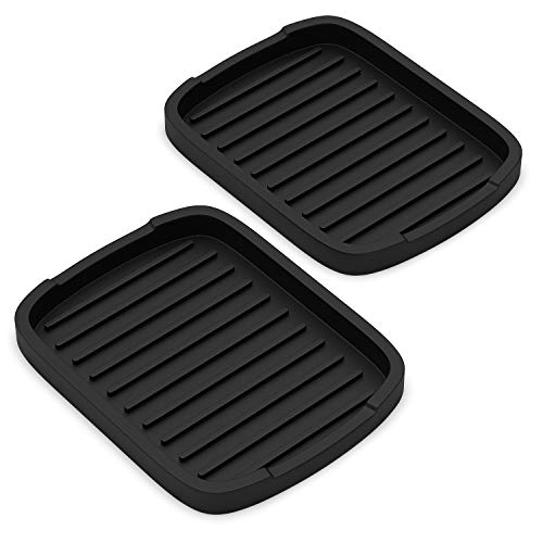ZAPPOWARE Silicone Sponge Holder -soap Tray - 5.9" X 4.33" Set -2pcs (Black) - Image 1