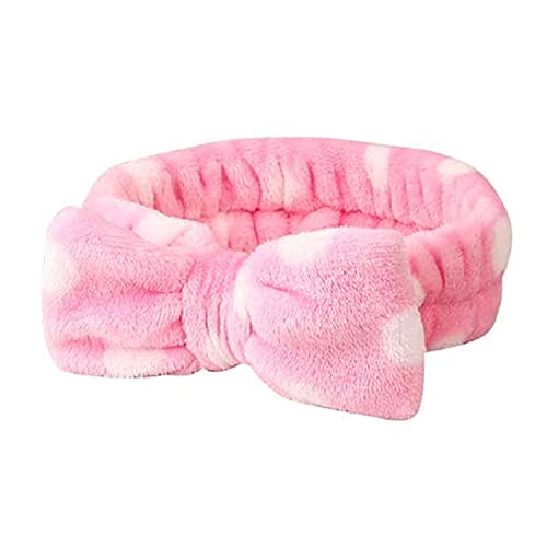 FOK Makeup Facial Yoga Purpose Elastic Velvet Strip Headband for Women, Pack of 1 - White Baby Pink - Image 1