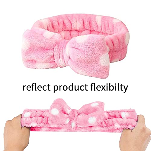 FOK Makeup Facial Yoga Purpose Elastic Velvet Strip Headband for Women, Pack of 1 - White Baby Pink - Image 3